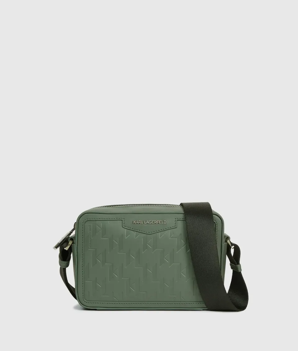 Karl Lagerfeld K/Loom Kameratasche Leder Monogramm