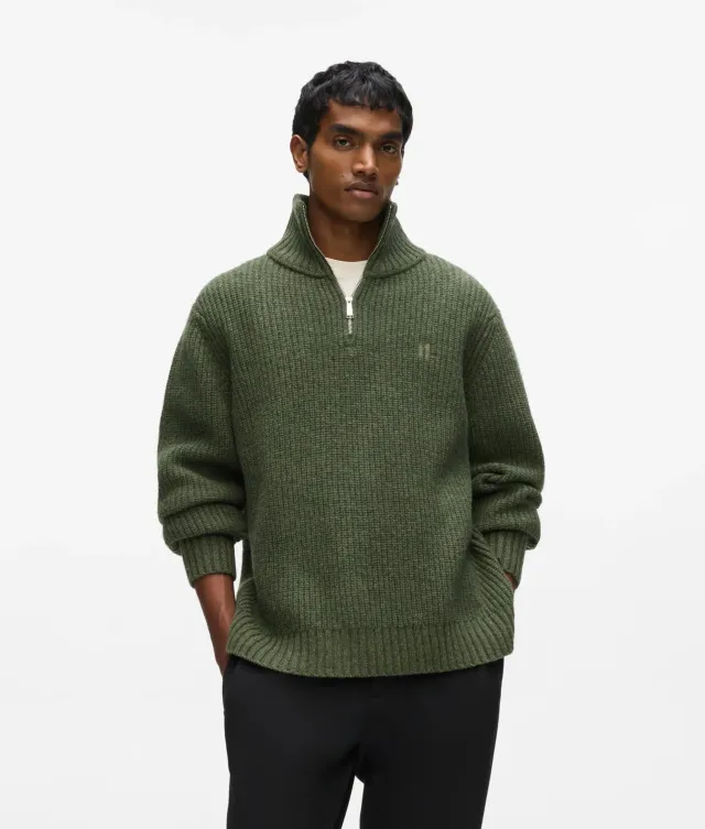 Karl Lagerfeld Half-Zip Rollkragenpullover Lammwolle