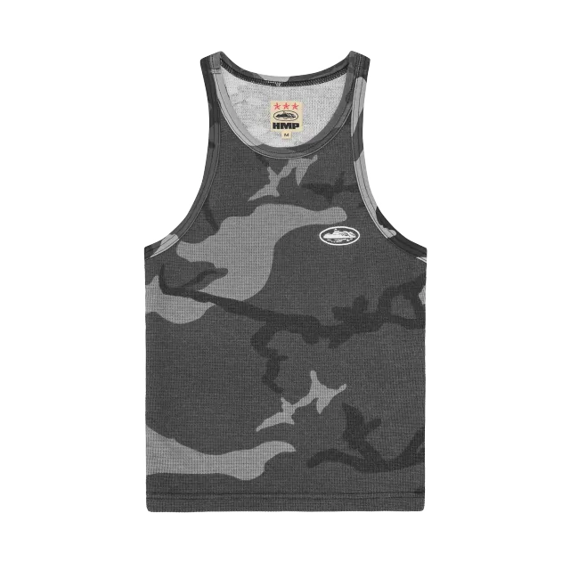 Corteiz Classic Tank Top Damen Schwarz Black Camo Waffle