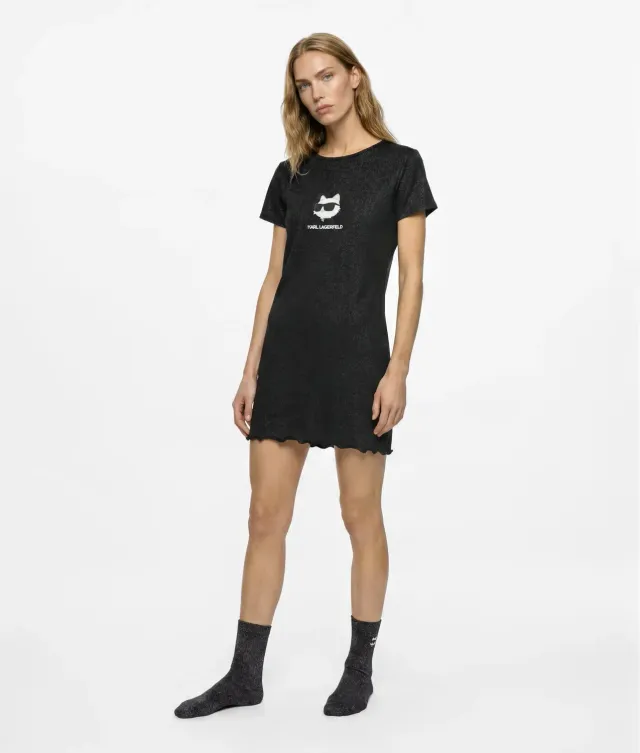 Karl Lagerfeld Ikon Glitzer Nachthemd mit Socken Set Choupette