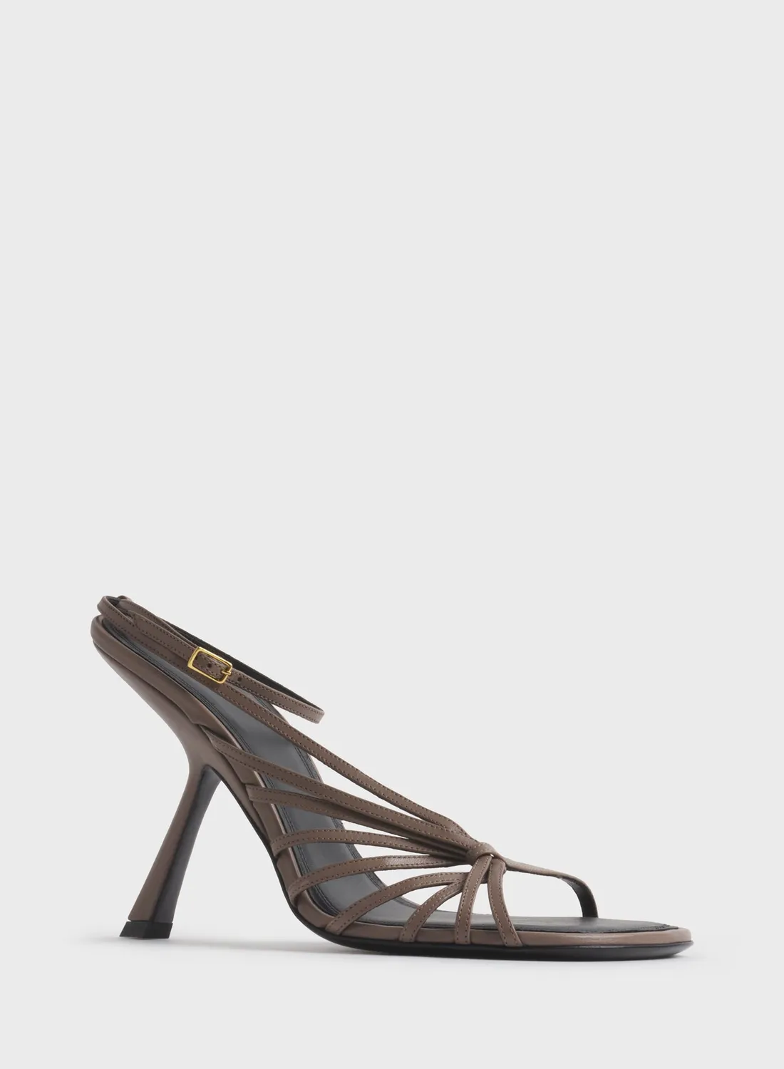 Mugler Knotted T-Strap Sandalen 105 Taupe