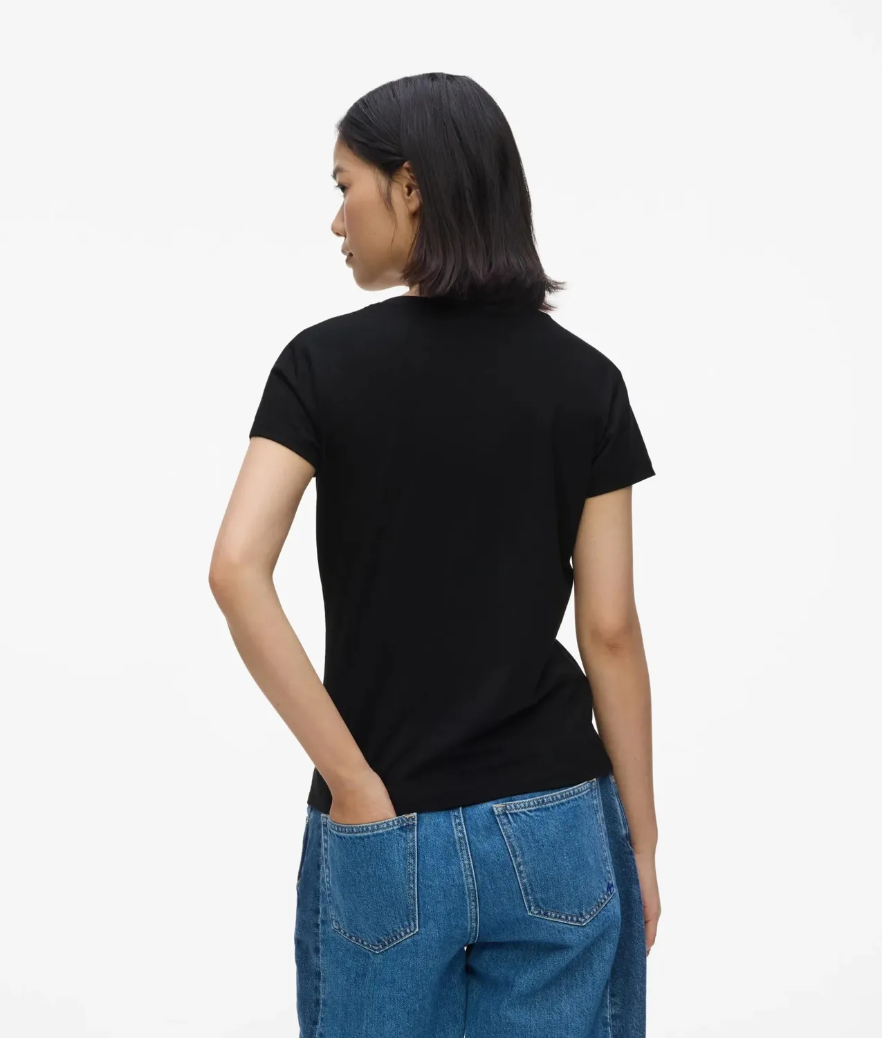 Karl Lagerfeld KL Jeans Slim T-Shirt floral beflockt