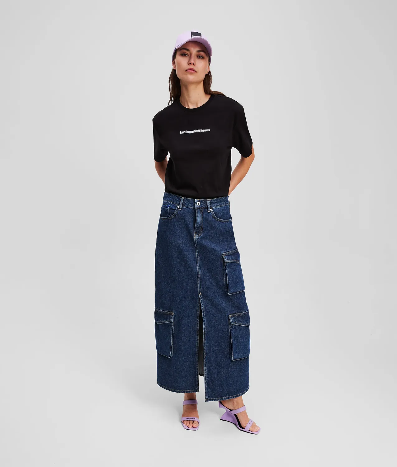 Karl Lagerfeld Jeans Blurred Logo T-Shirt Weiß