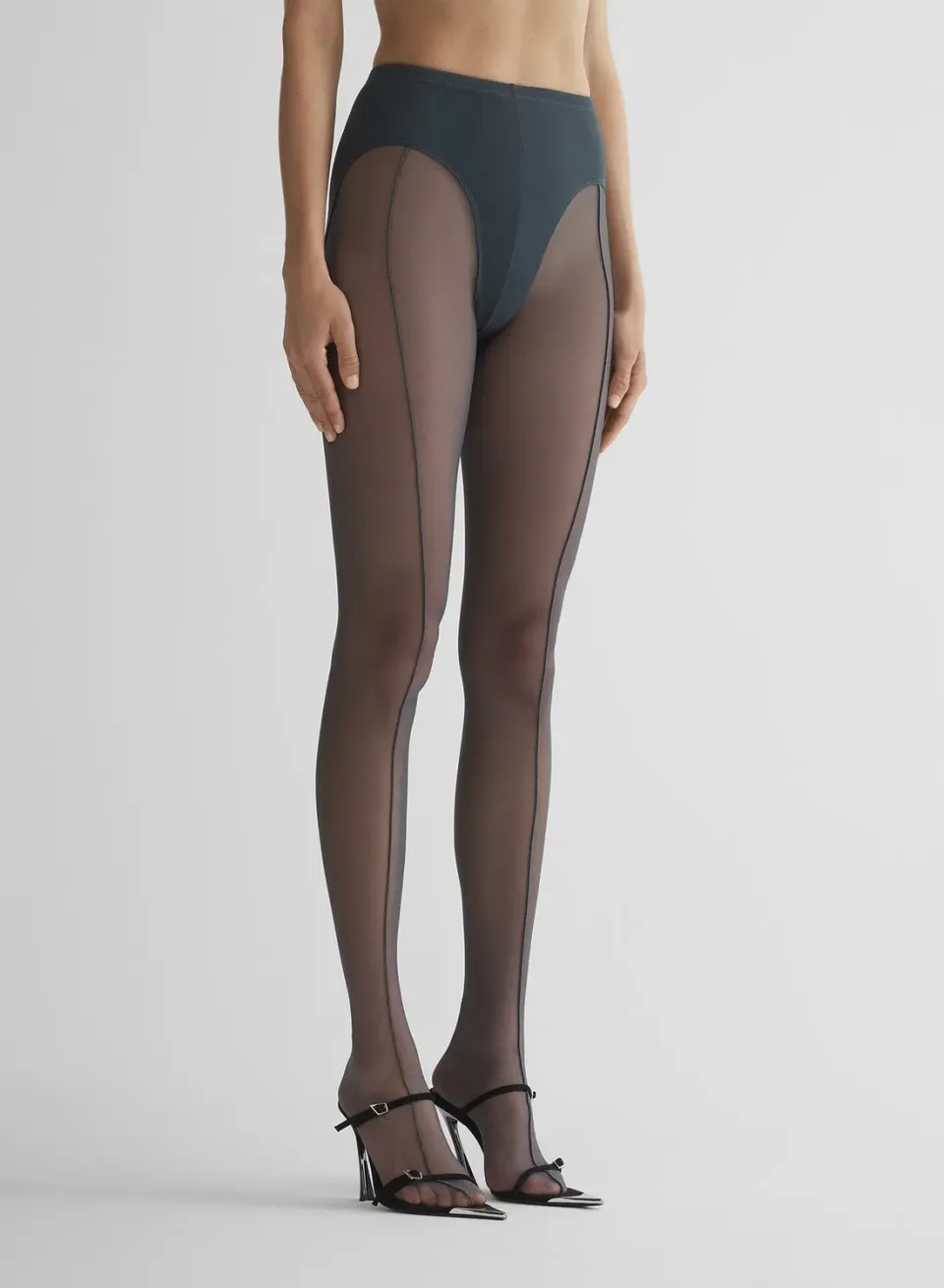 Mugler Re/Edit Pantyhose Strumpfhose Grau transparent