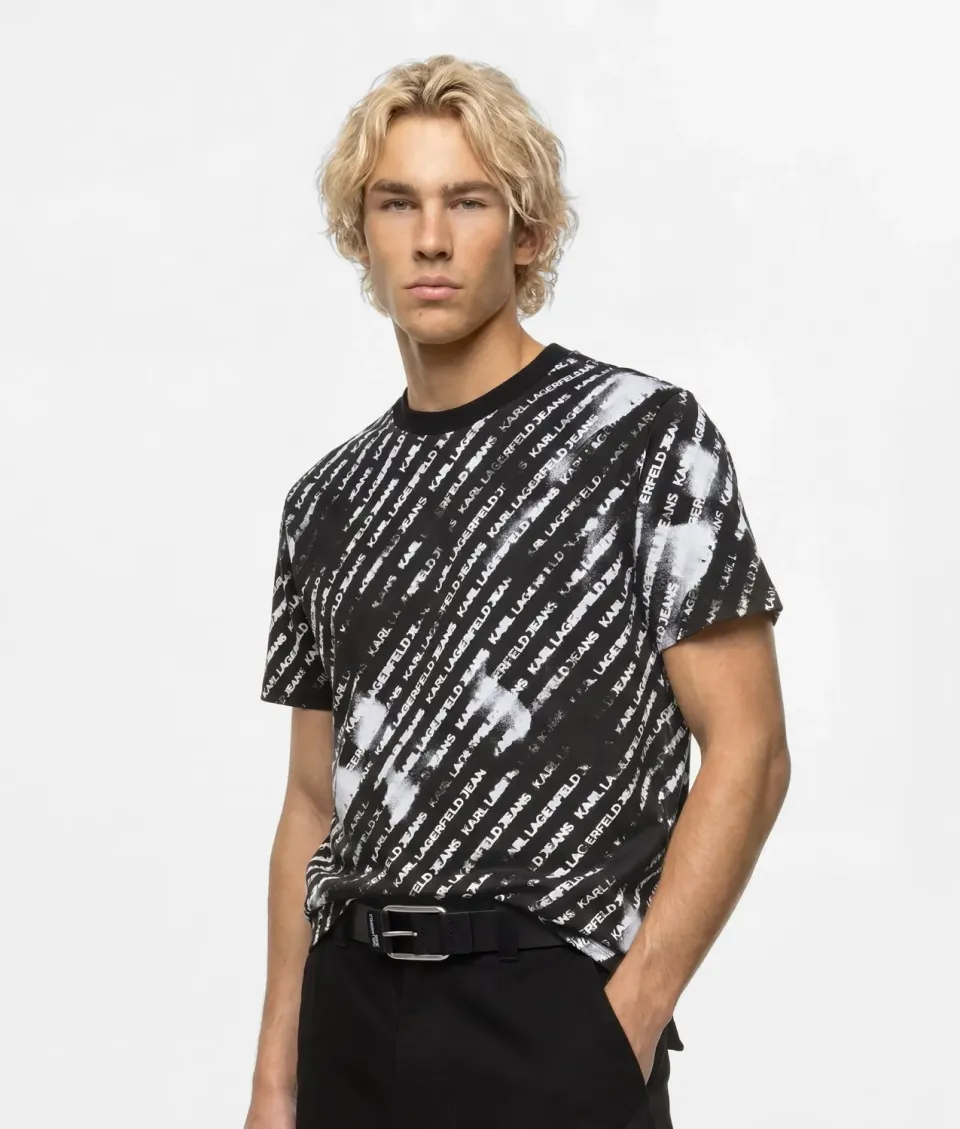 Karl Lagerfeld KL Jeans Ombré Logo T-Shirt Bio-Baumwolle