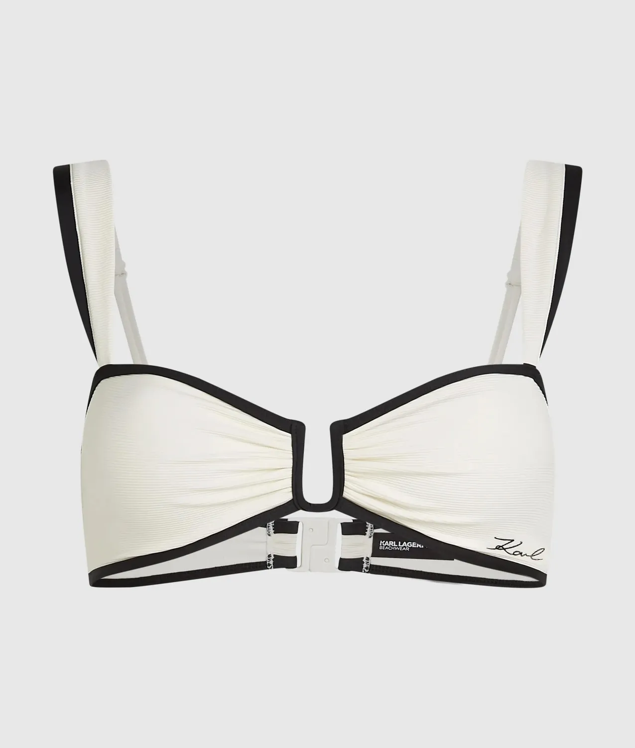Karl Lagerfeld Signature piped Bandeau Bikini-Oberteil Bügel