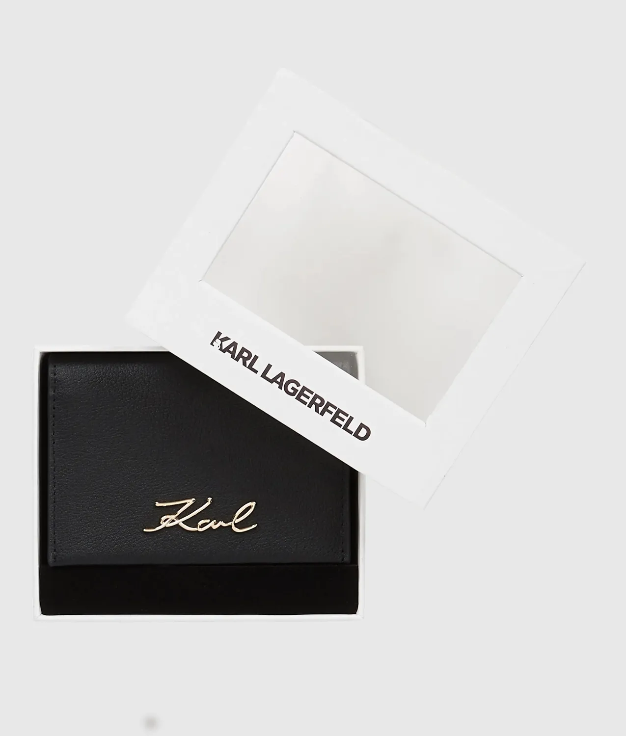Karl Lagerfeld K/Signature Kartenetui Leder schwarz