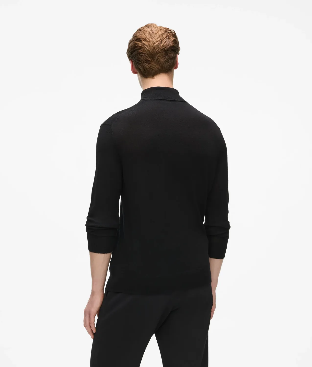 Karl Lagerfeld Monogram Rollkragenpullover Wolle gerippt