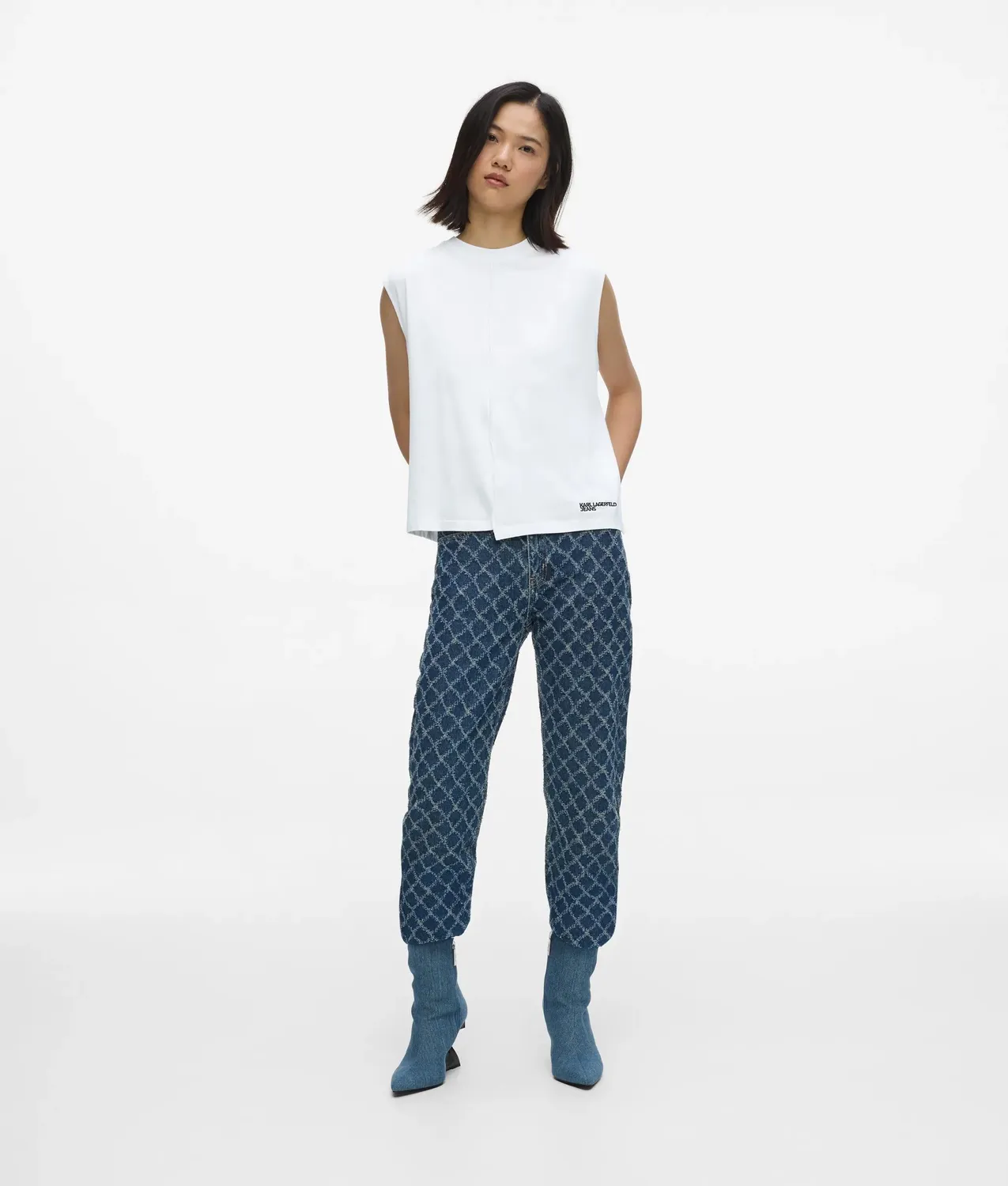 Karl Lagerfeld Jeans Tank Top Naht Damen Baumwolle