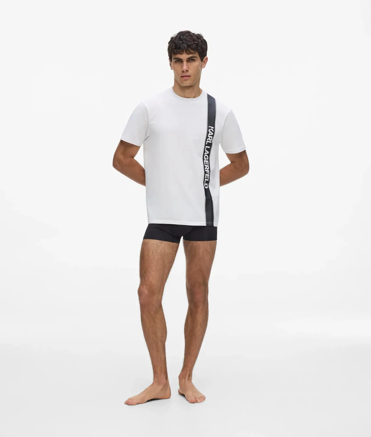 Karl Lagerfeld Vertical logo Pyjama-Shirt Herren Bio-Baumwolle