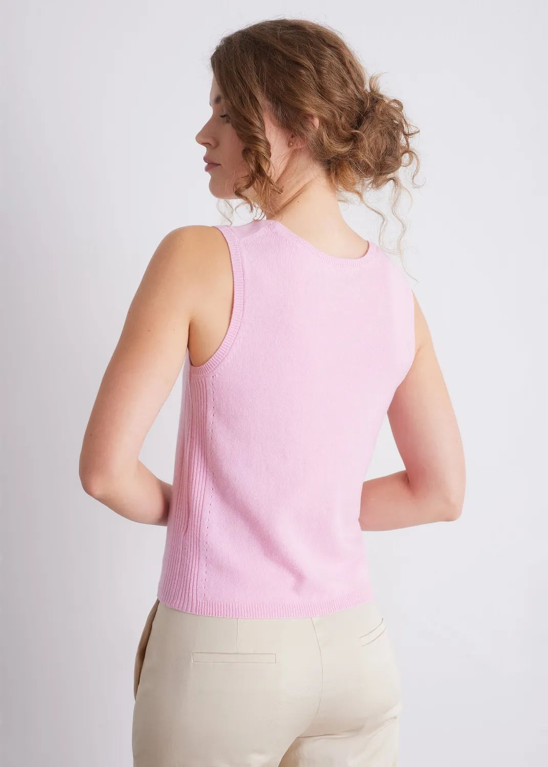 Senatex Stricktop Wolle Candy Ärmellos Gerader Schnitt