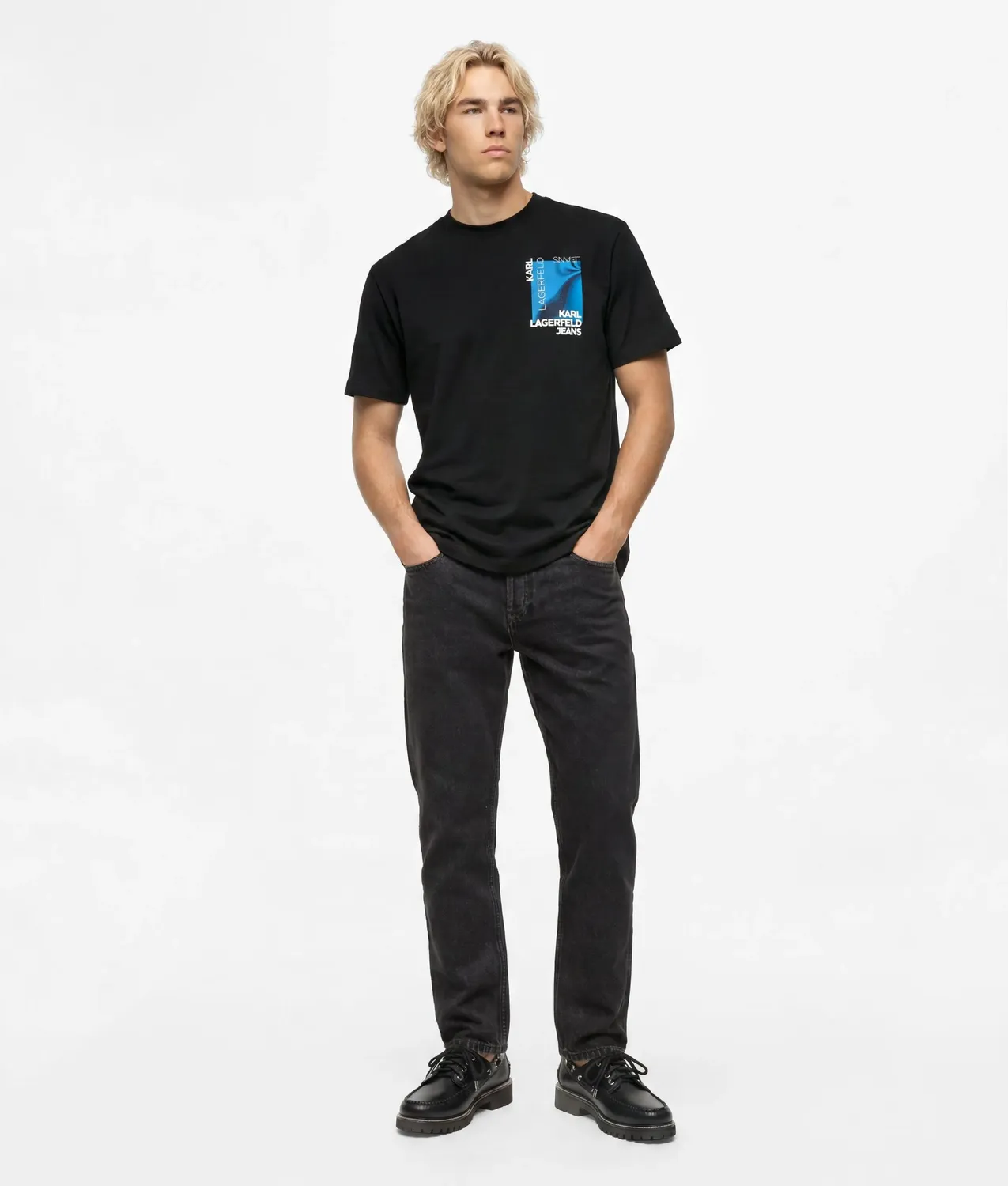 Karl Lagerfeld KL Jeans Ombré Box Logo T-Shirt