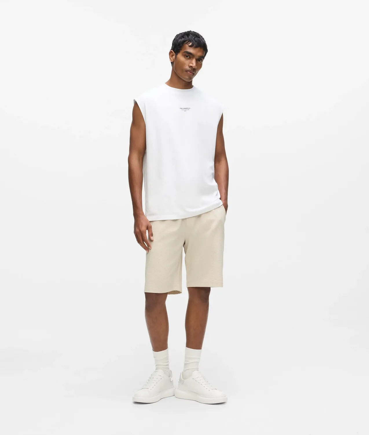 Karl Lagerfeld Tank Top Oversized Jersey Logo schwarz