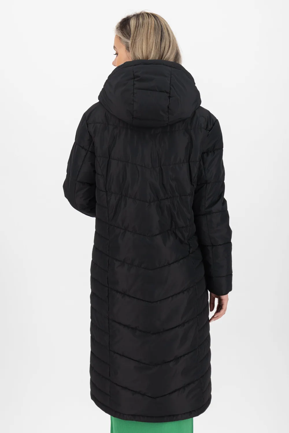 Alife & Kickin VedaAK A Parka Schwarz Stepp lang