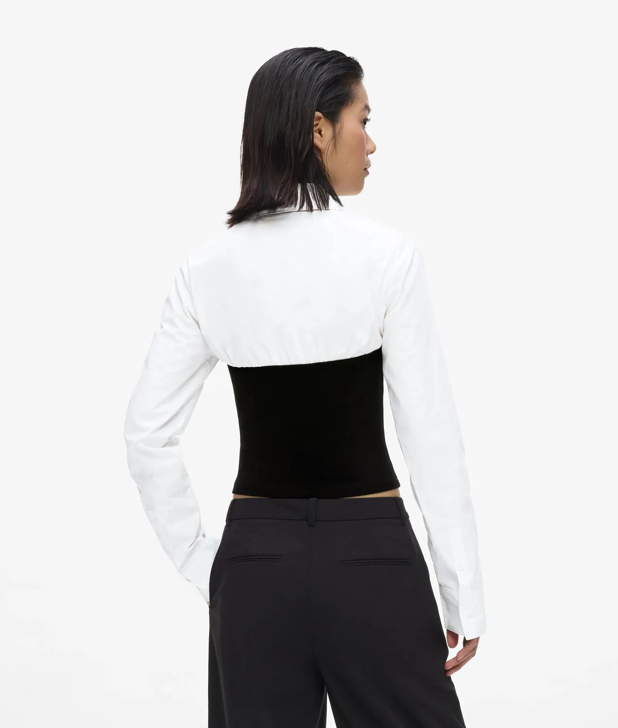 Karl Lagerfeld KL Jeans Corset Detail Poplin Bluse weiß