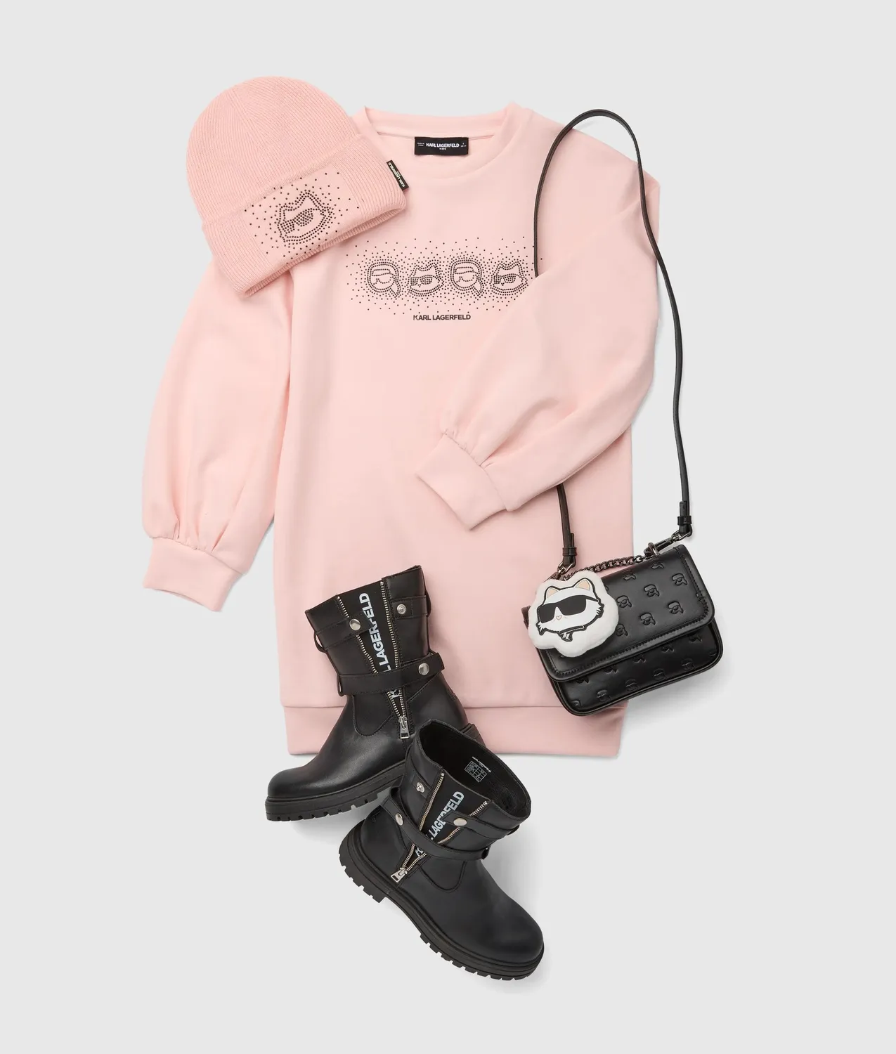 Karl Lagerfeld Girls Ikon Sweatshirt-Kleid Strass Mädchen