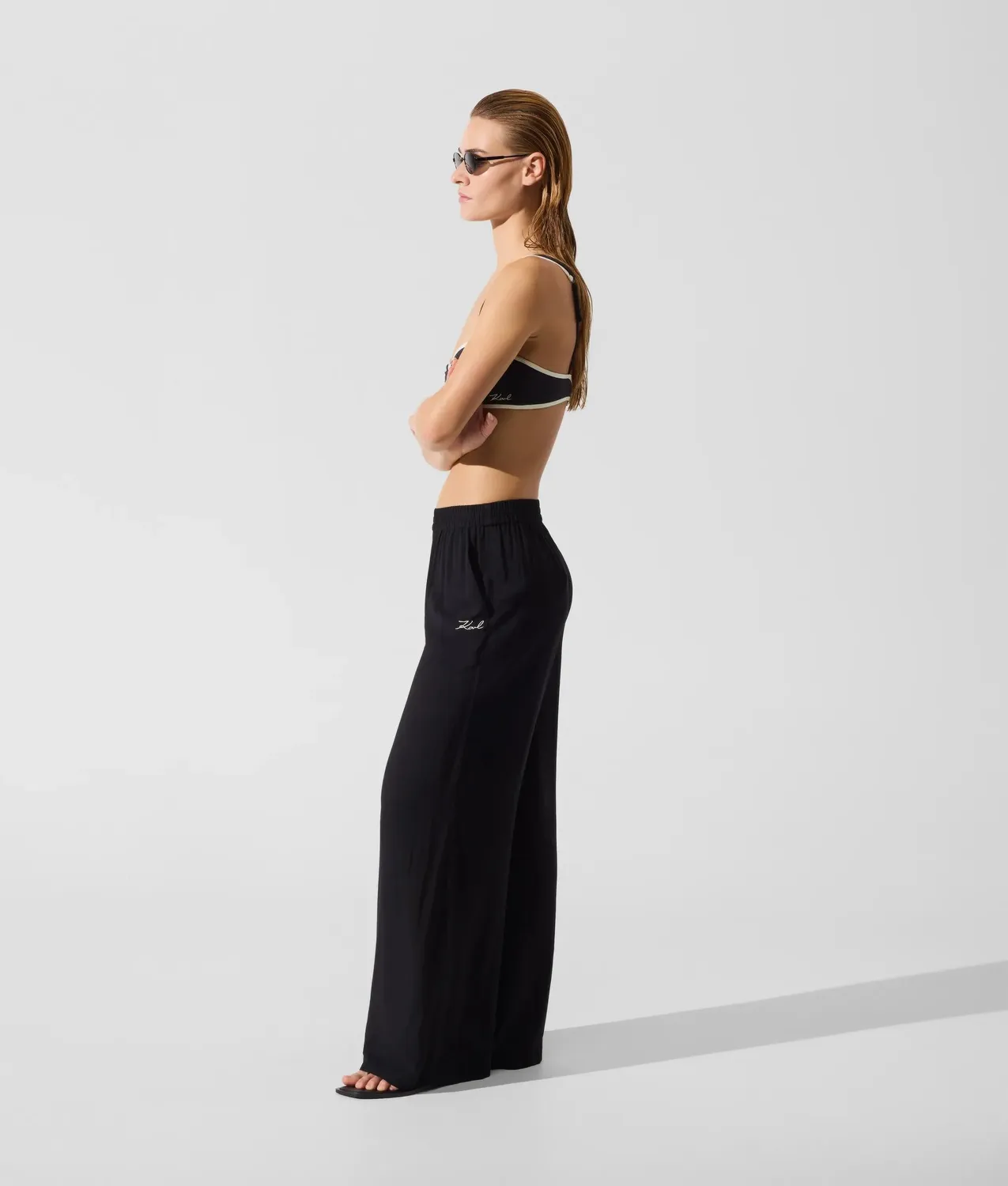 Karl Lagerfeld Signature Beach-Hose weites Bein