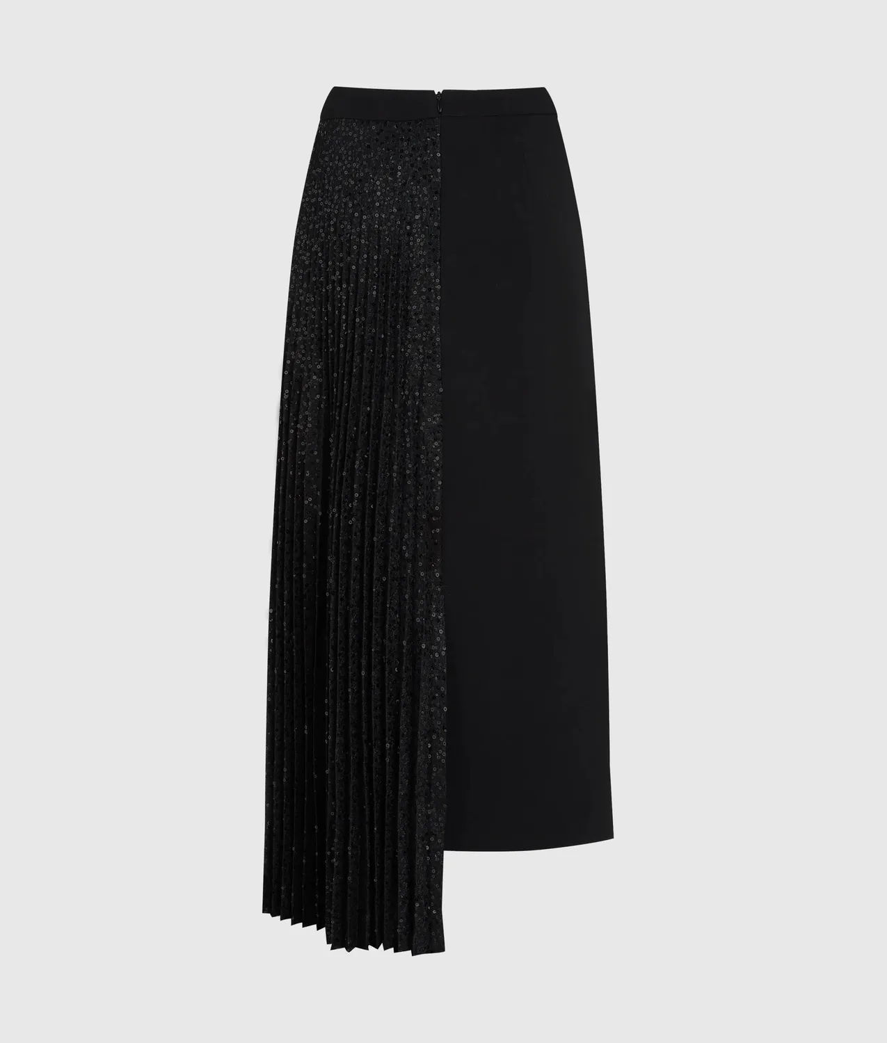 Karl Lagerfeld Asymmetric Sequin Rock Midi High-Waist
