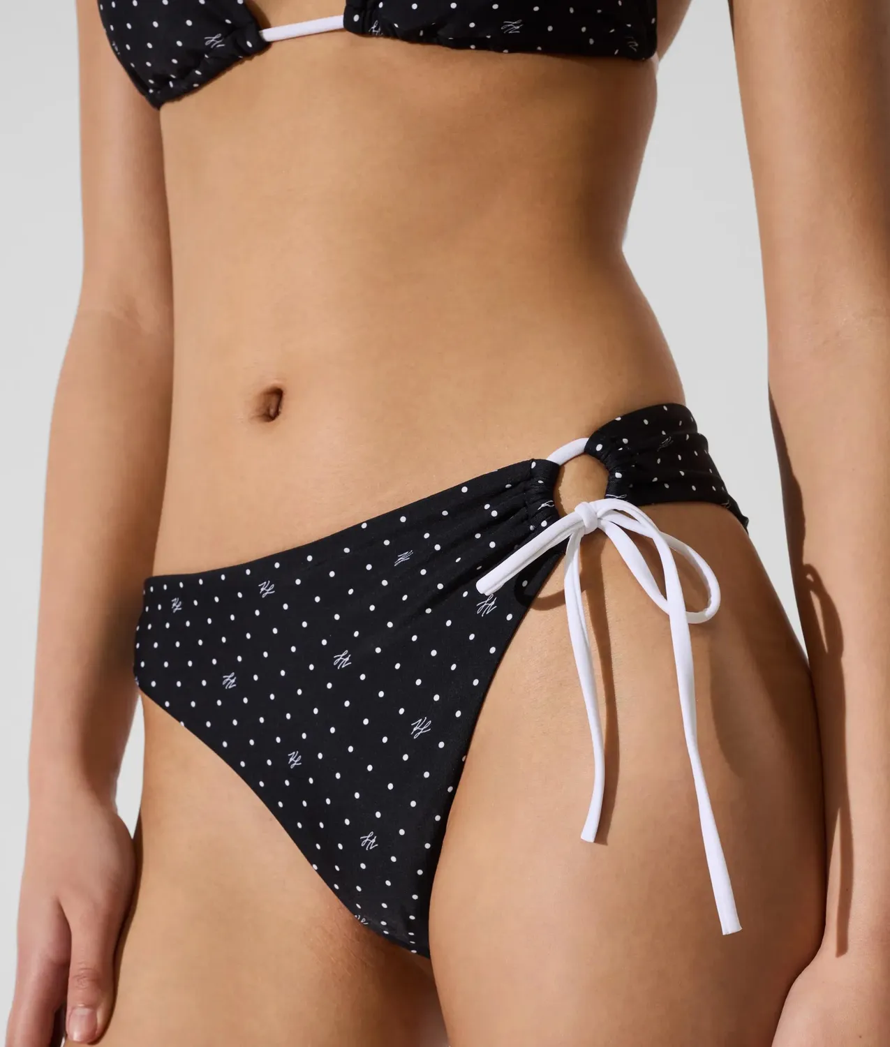 Karl Lagerfeld Polka Dot Cheeky Bikinihose Größe M Punkte