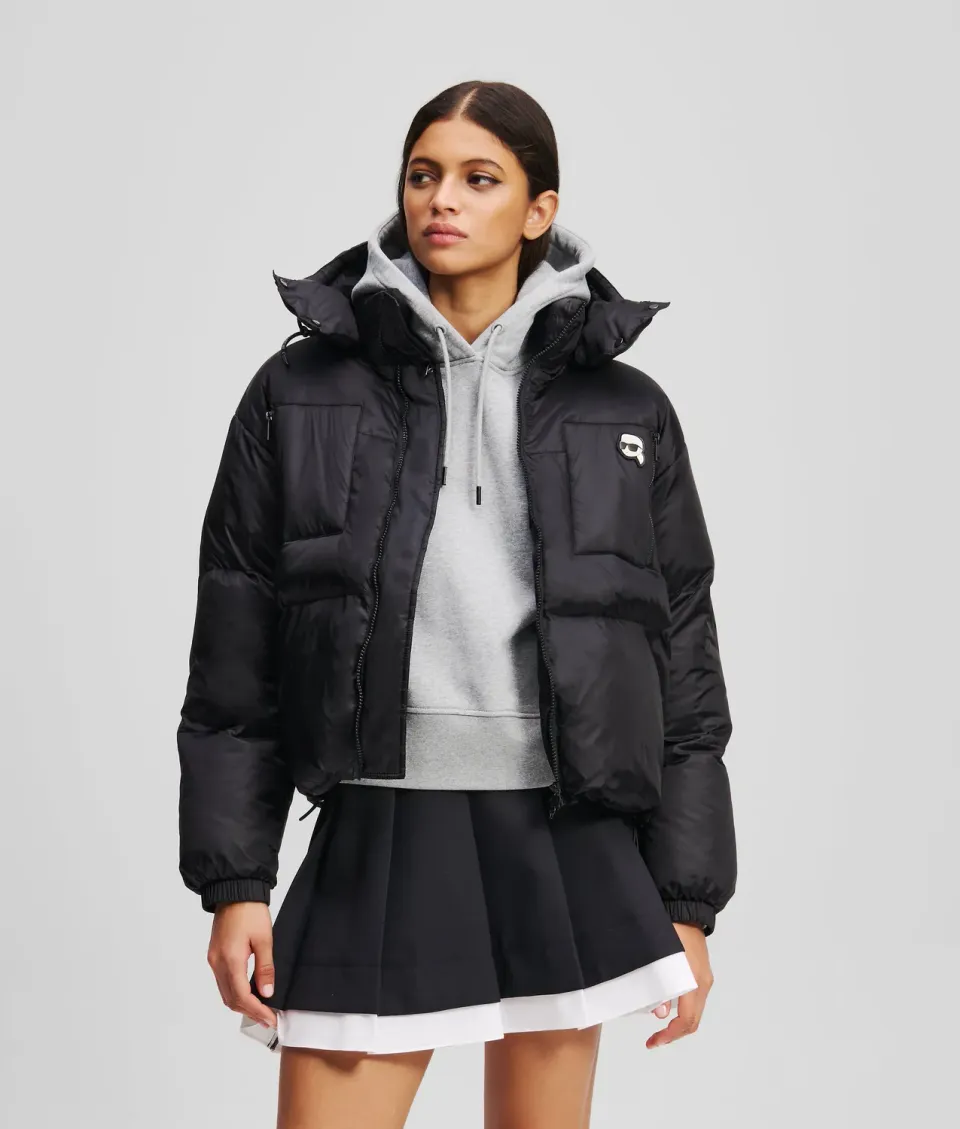 Karl Lagerfeld Ikon Pufferjacke Stepp wattiert mit Kapuze