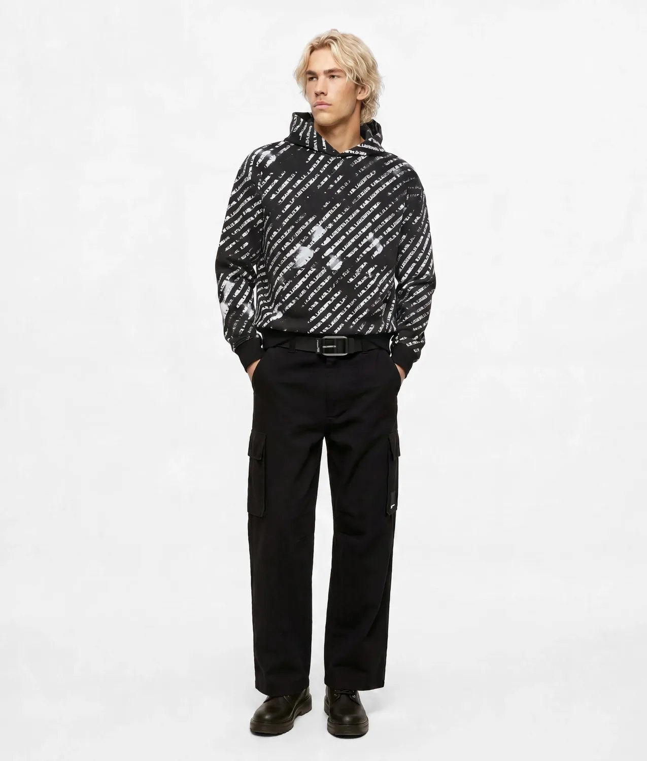 Karl Lagerfeld Jeans Hoodie Ombré-Logo relaxed