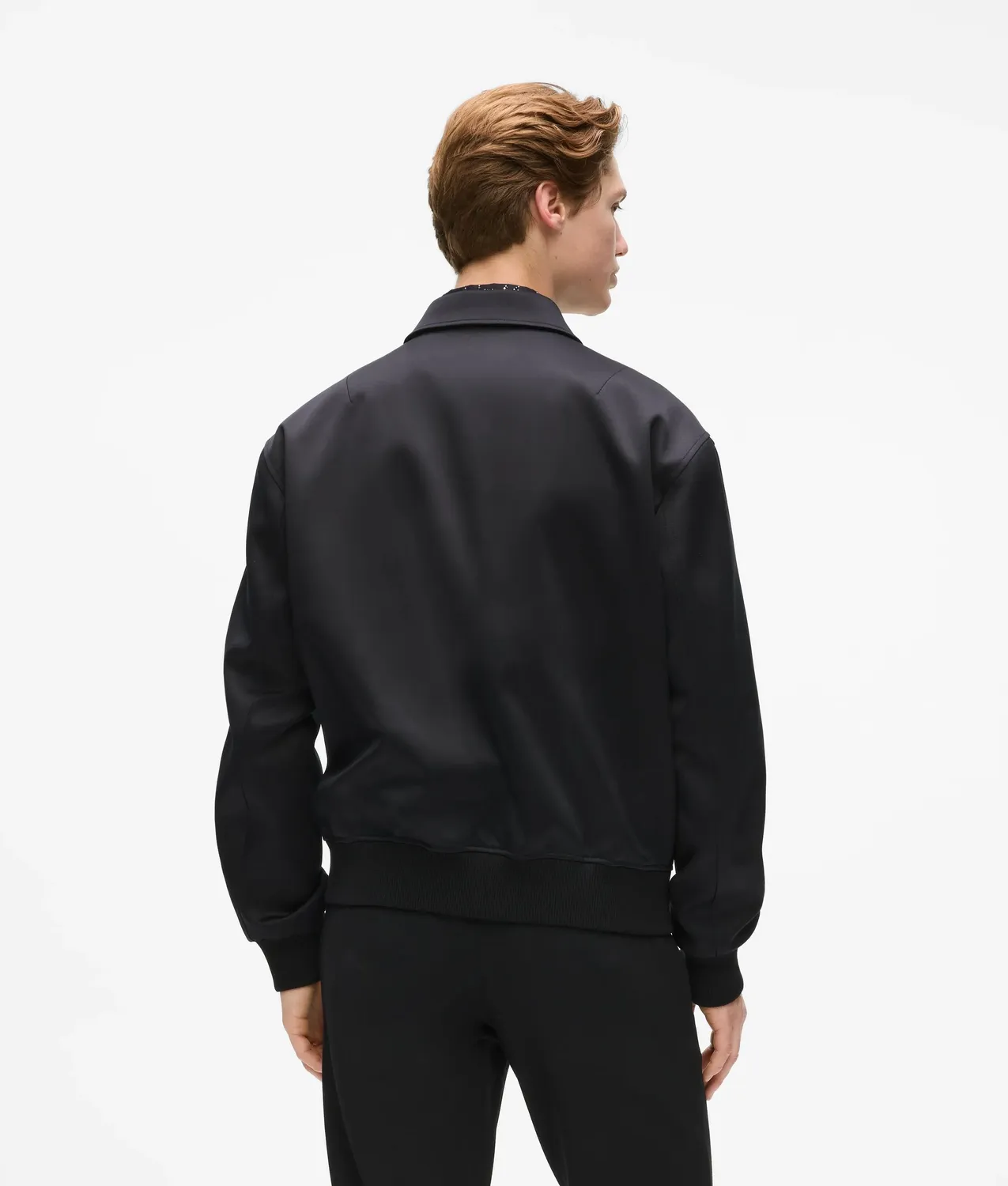 Karl Lagerfeld Monogram Satin Bomberjacke Strass