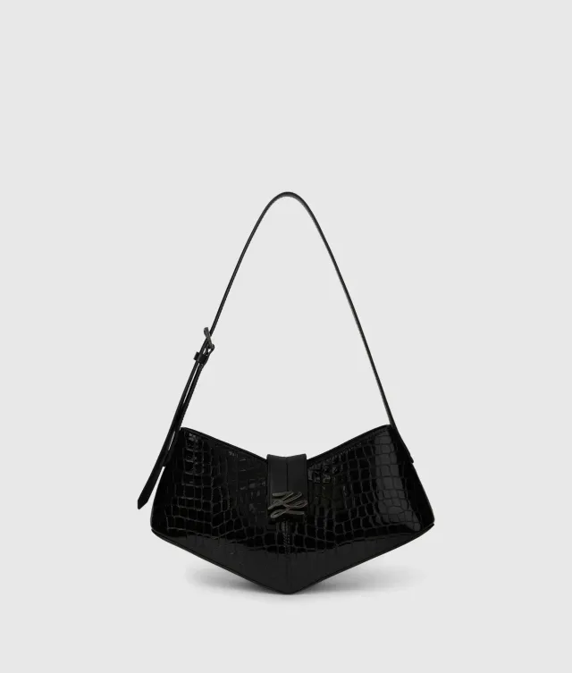 Karl Lagerfeld K/Studio Autograph Schultertasche Kroko