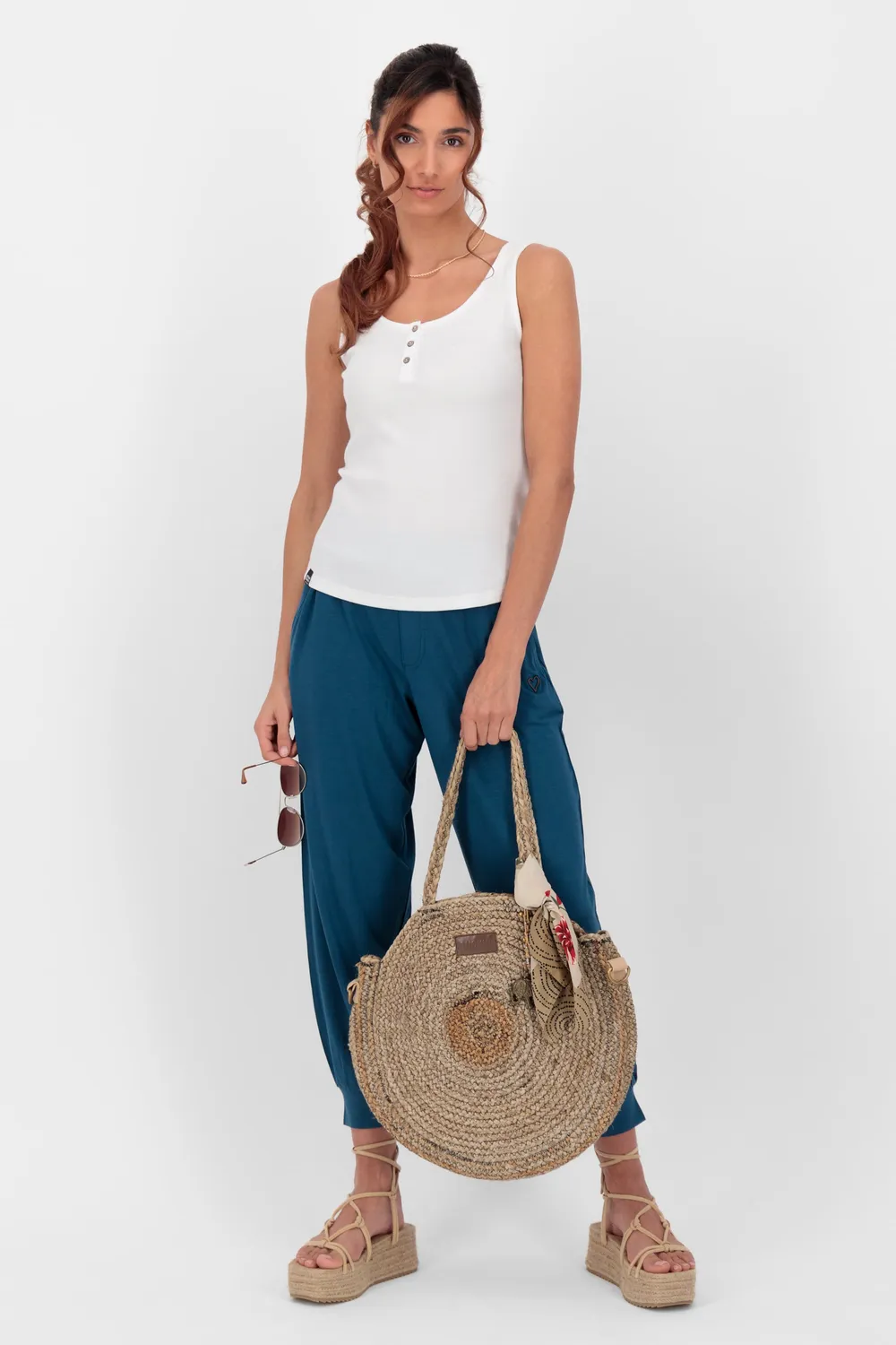 Alife & Kickin HazelAK A Top Weiß Damen Ripp Stretch