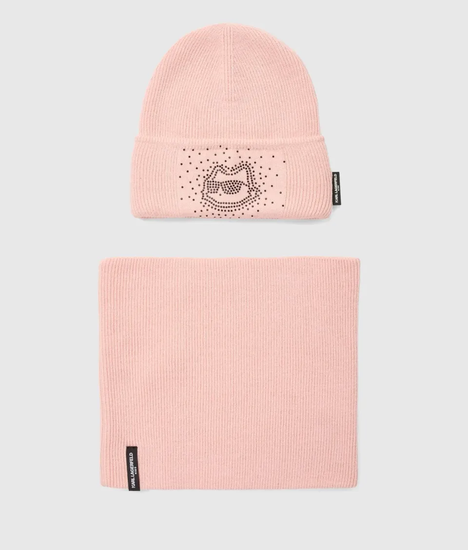 Karl Lagerfeld Ikon Beanie Snood Set Mützenset 2-teilig