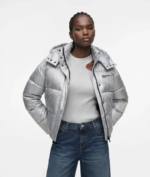 Karl Lagerfeld Jeans Cropped Pufferjacke Shiny
