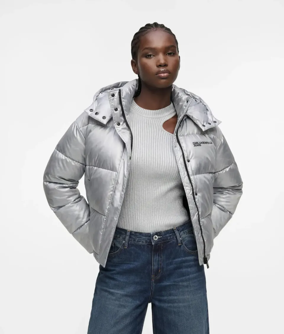 Karl Lagerfeld Jeans Cropped Pufferjacke Shiny