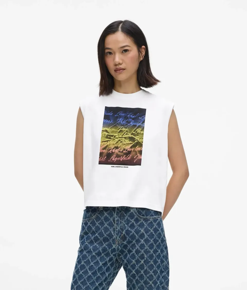 Karl Lagerfeld KL Jeans Love Letter Tank Top Bio-Baumwolle