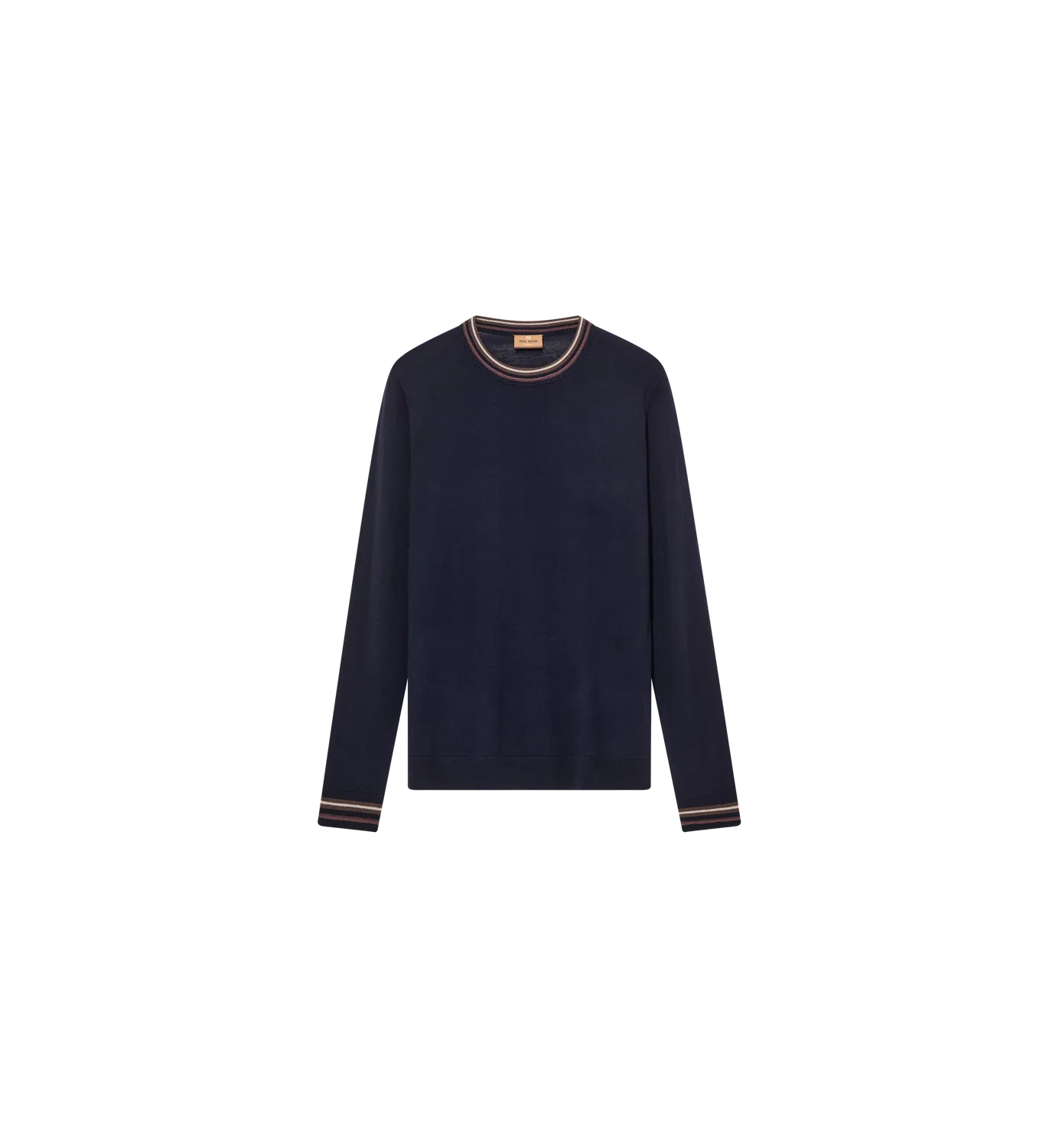Mos Mosh MMGAdam Contrast Pullover navy Rundhals Wolle