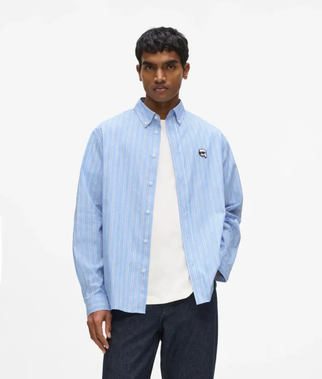Karl Lagerfeld Ikon Stripe Relaxed Hemd Herren M