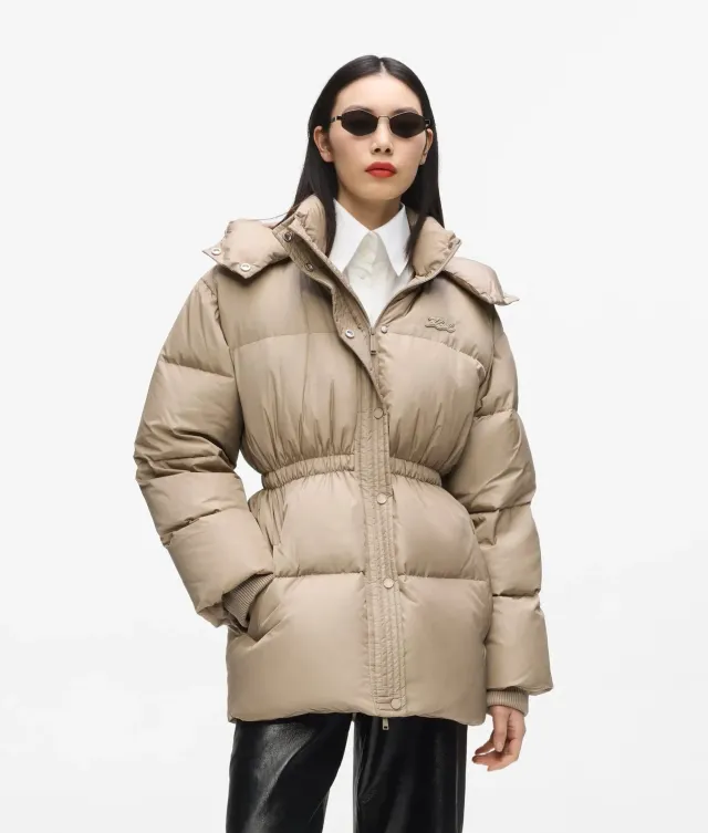 Karl Lagerfeld Cinched Midi Puffer-Steppmantel XS-XL