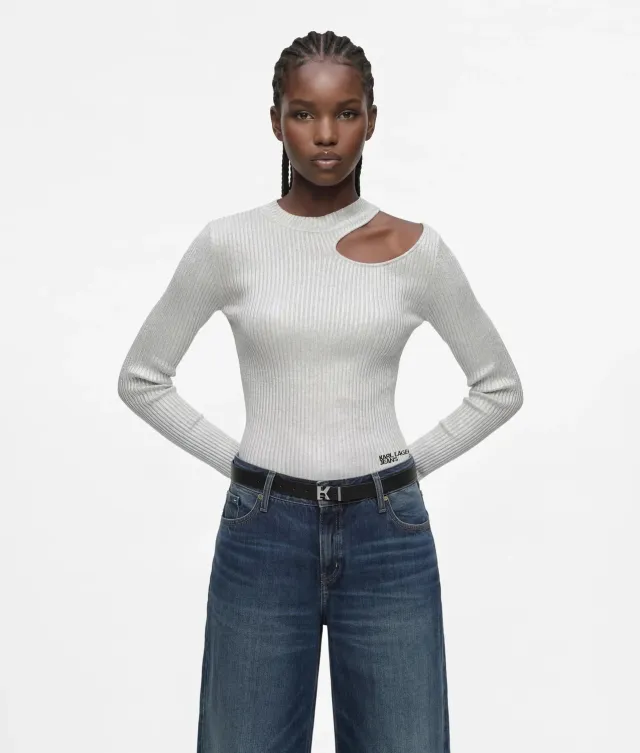 Karl Lagerfeld Jeans Metallic Pullover beschichtet Cut-out