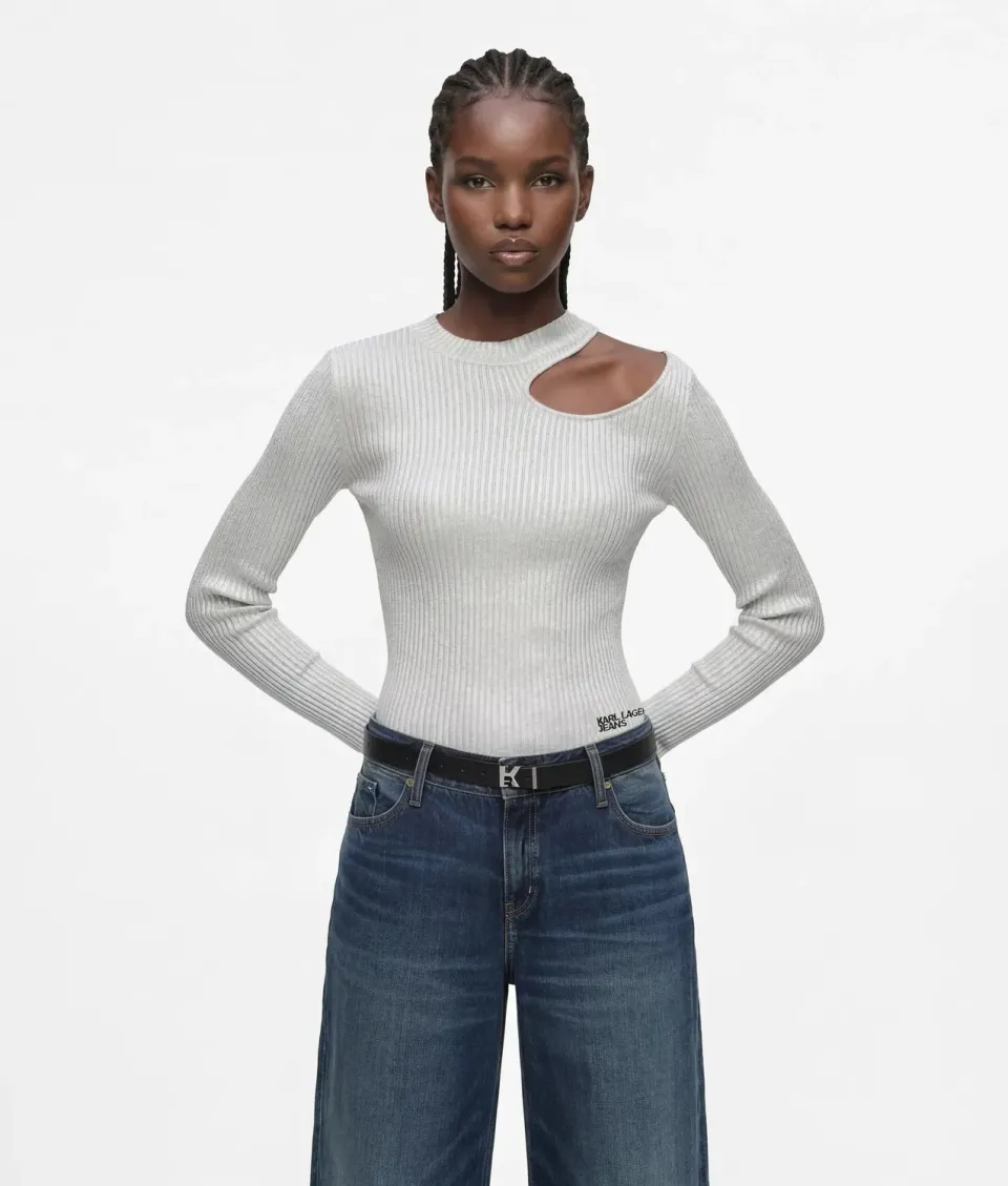 Karl Lagerfeld Jeans Metallic Pullover beschichtet Cut-out