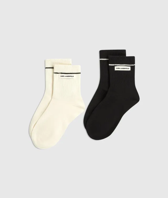 Karl Lagerfeld Logo Socken 2er-Pack Bio-Baumwolle
