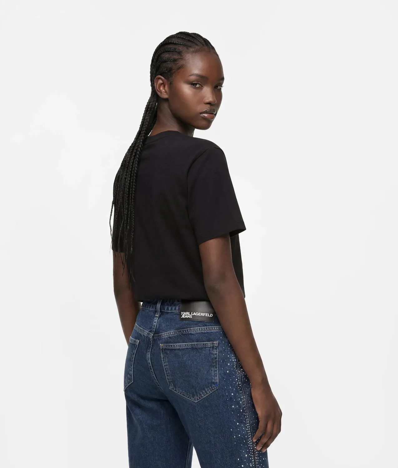 Karl Lagerfeld KL Jeans Tied-Hem T-Shirt mit Logo