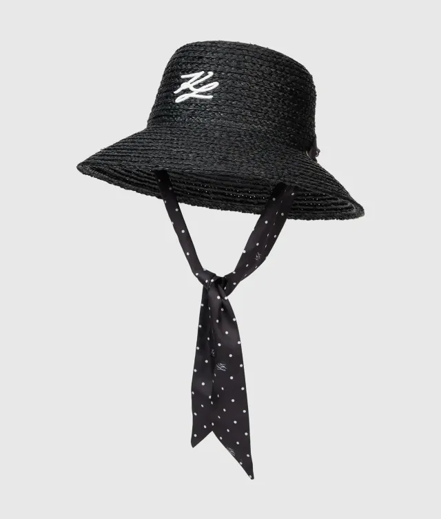 Karl Lagerfeld Autograph Bucket Hat Raffia Einheitsgröße