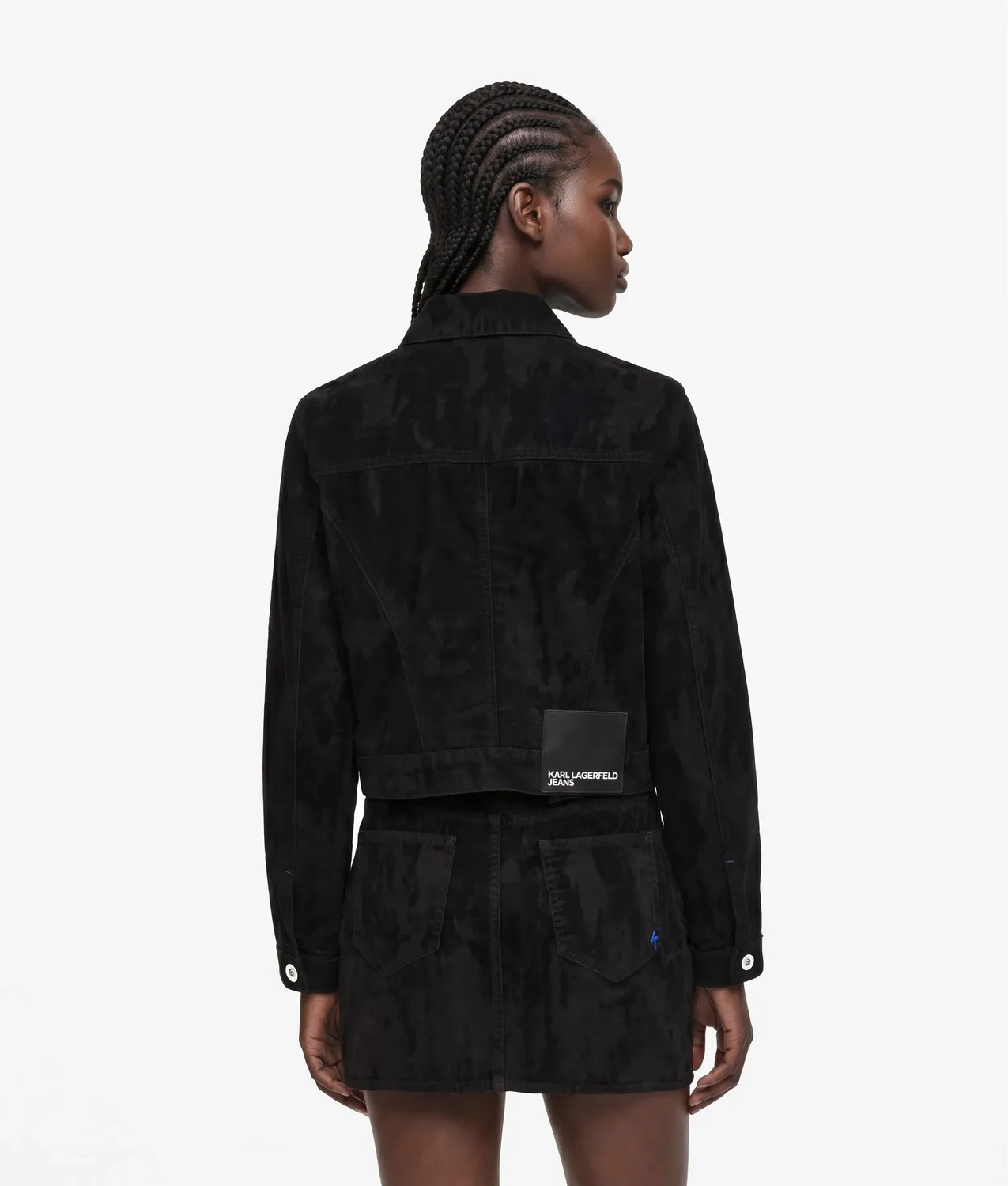 Karl Lagerfeld KL Jeans Velvet Jeansjacke cropped Samt