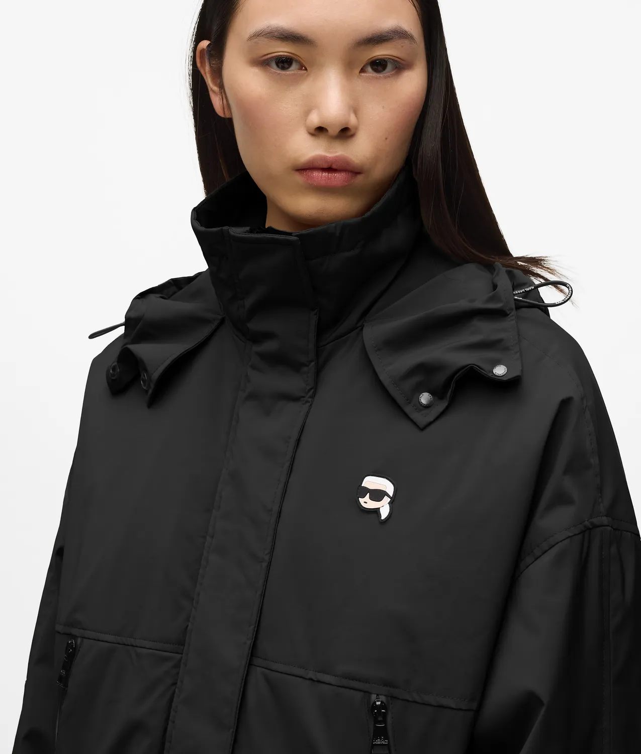 Karl Lagerfeld Ikon Kapuzenjacke leicht schwarz