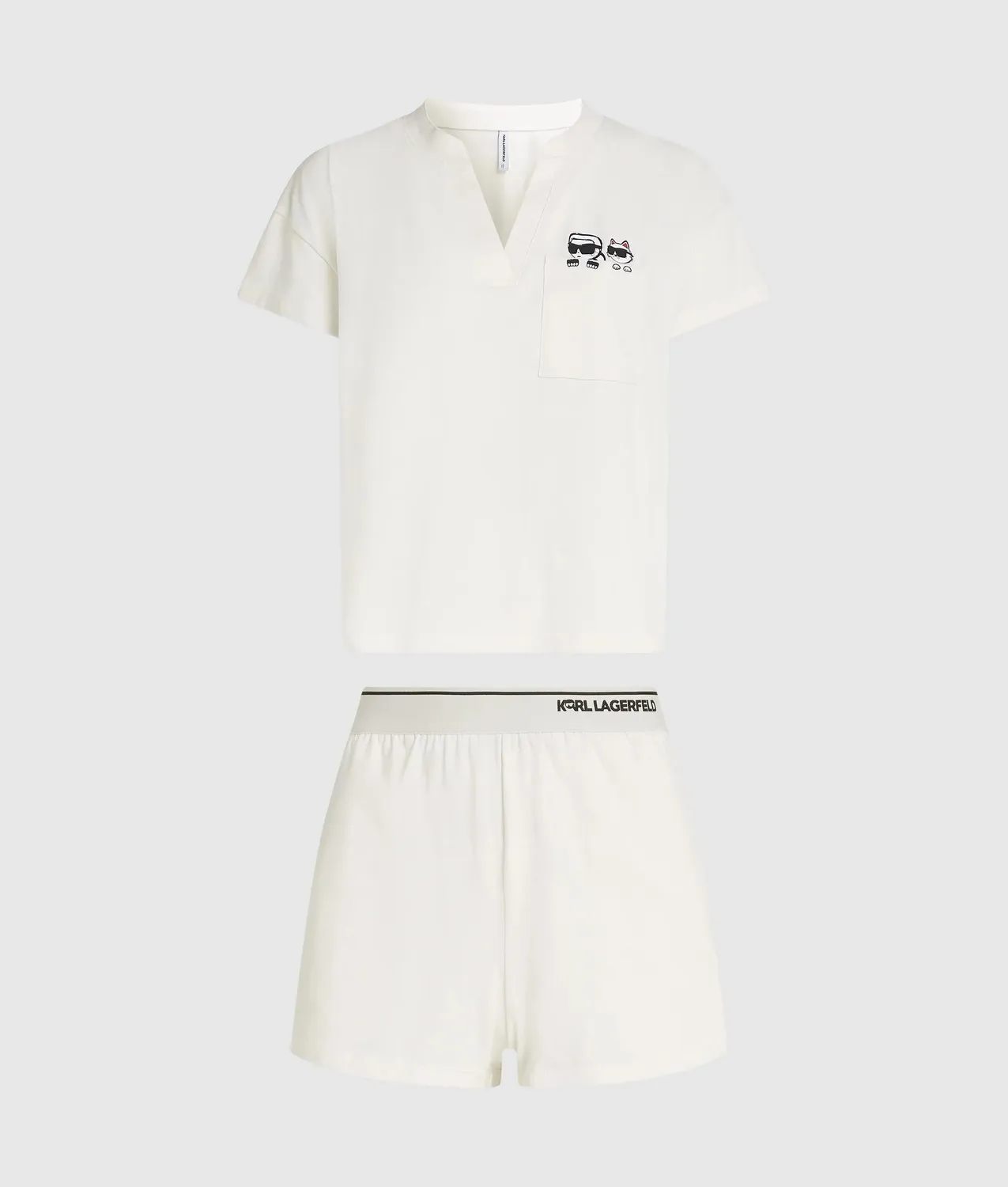 Karl Lagerfeld Ikon Pyjama Set Kurz Streifen