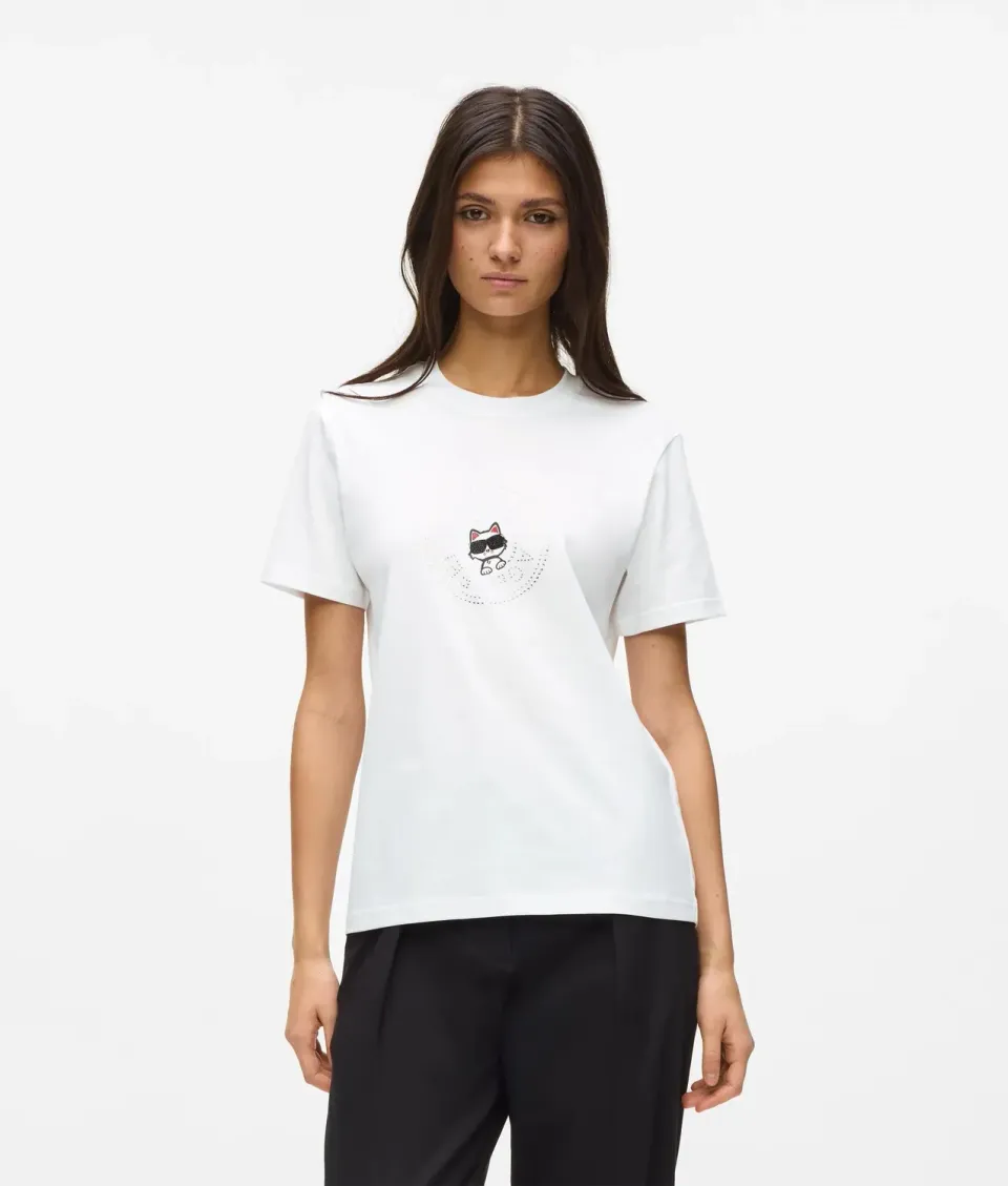 Karl Lagerfeld Ikon T-Shirt Circle Logo Bio-Baumwolle