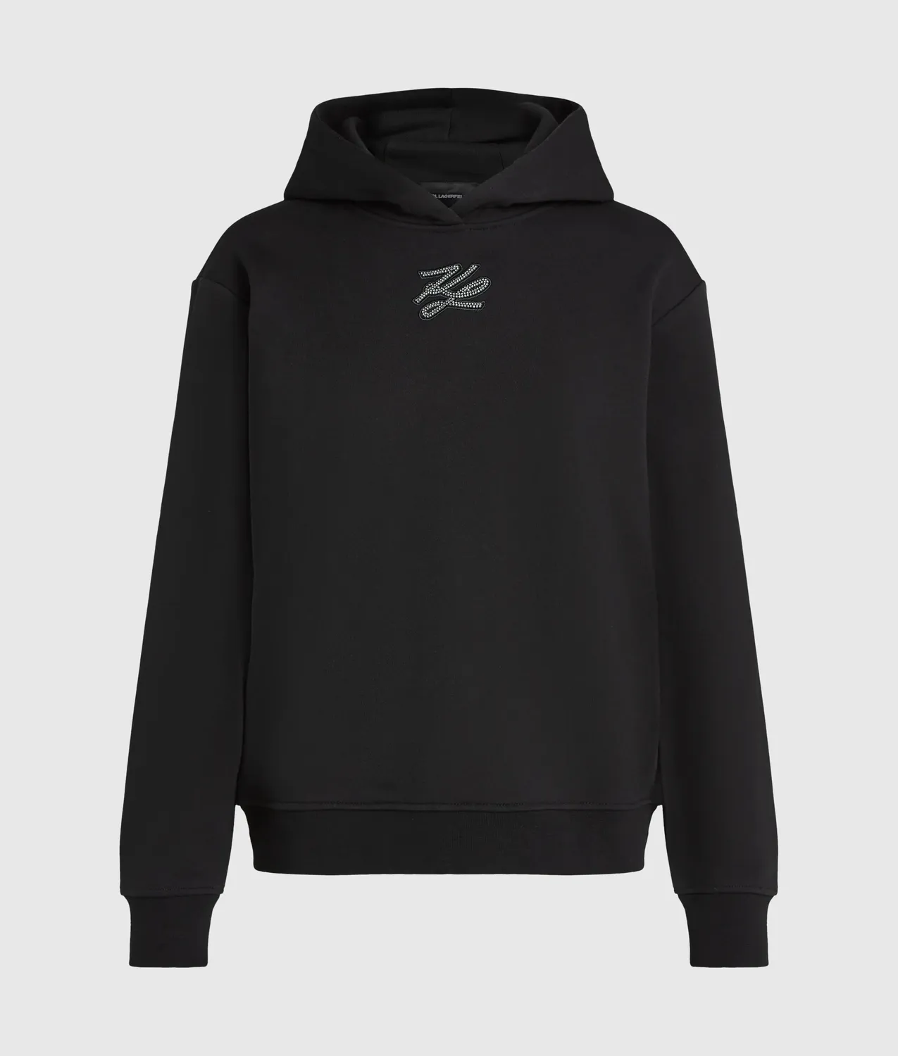 Karl Lagerfeld Rhinestone Autograph Hoodie Strass