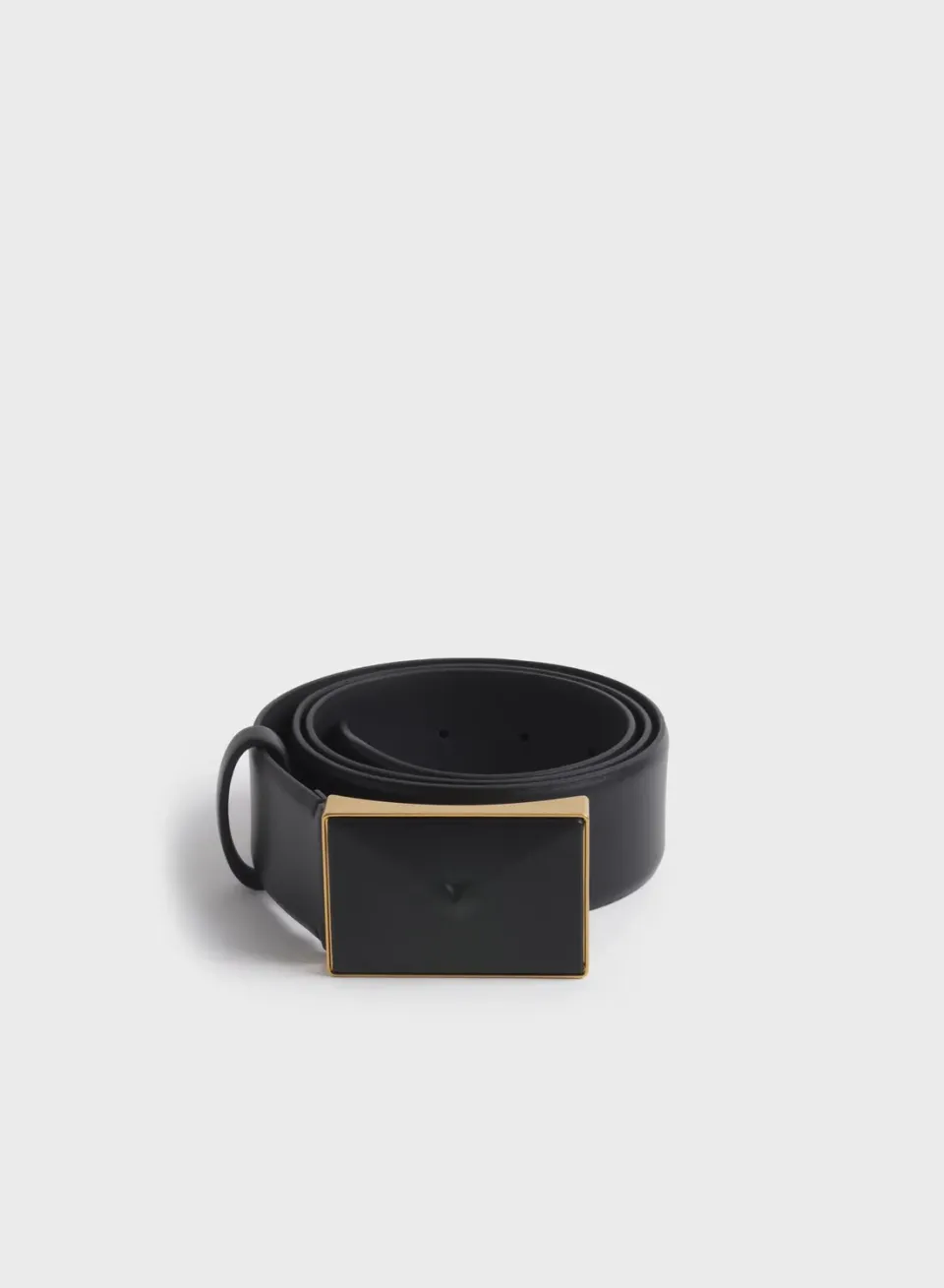 Mugler Star Buckle Gürtel Schwarz Leder