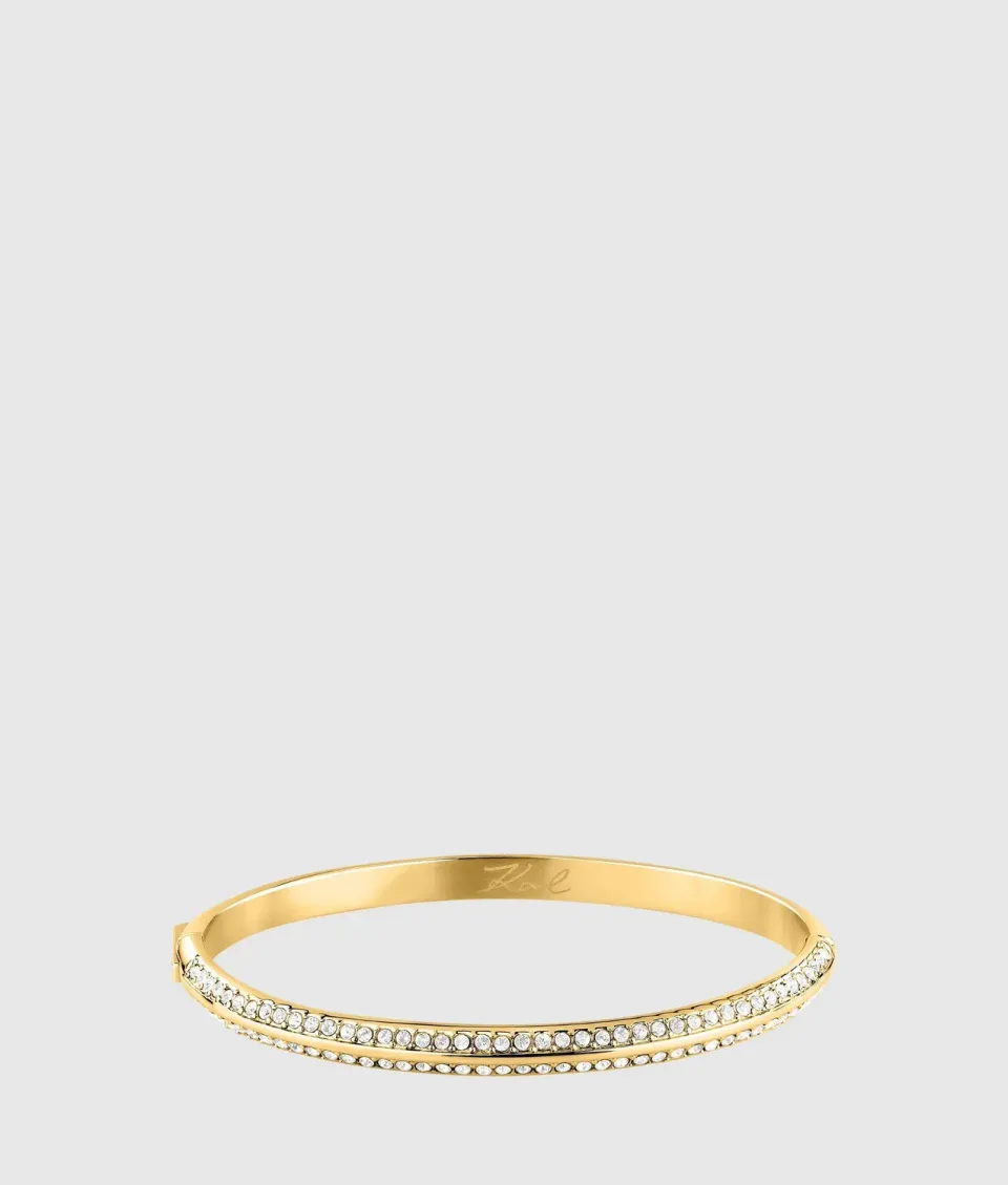 Karl Lagerfeld Gold Crystal Bangle Armreif