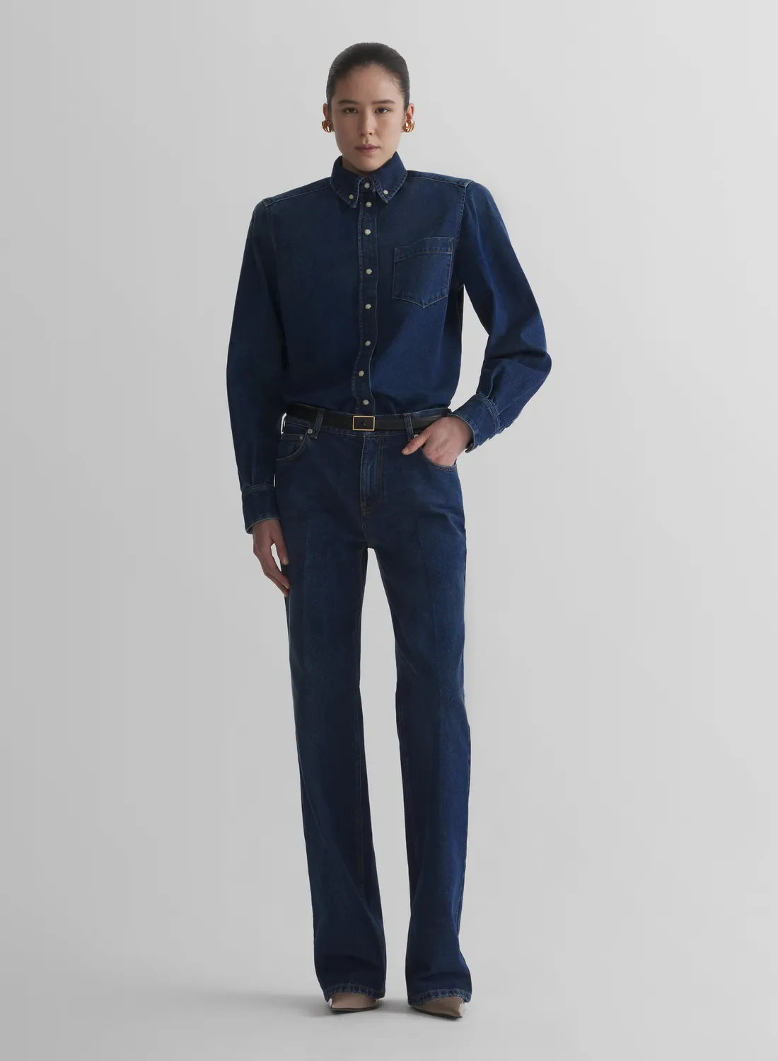 Mugler Five Pocket Straight Jeans Denim gerader Schnitt