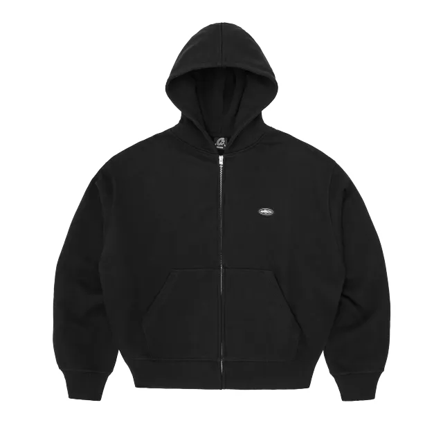 Corteiz Mini Island Zip Hoodie Schwarz Boxy Fit