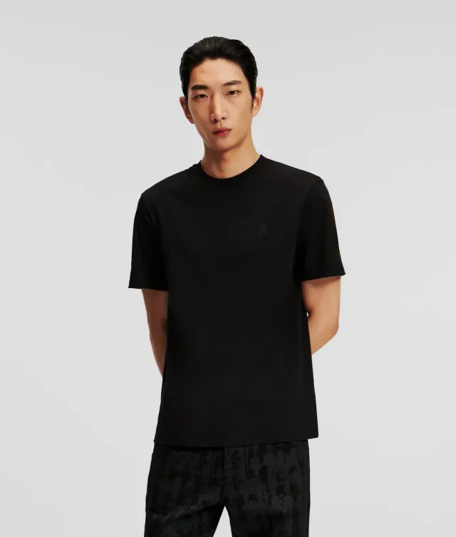 Karl Lagerfeld Ikon Kameo T-Shirt Baumwolle Stickerei
